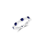 Fuster Navette Signature Sapphire and Diamond Ring