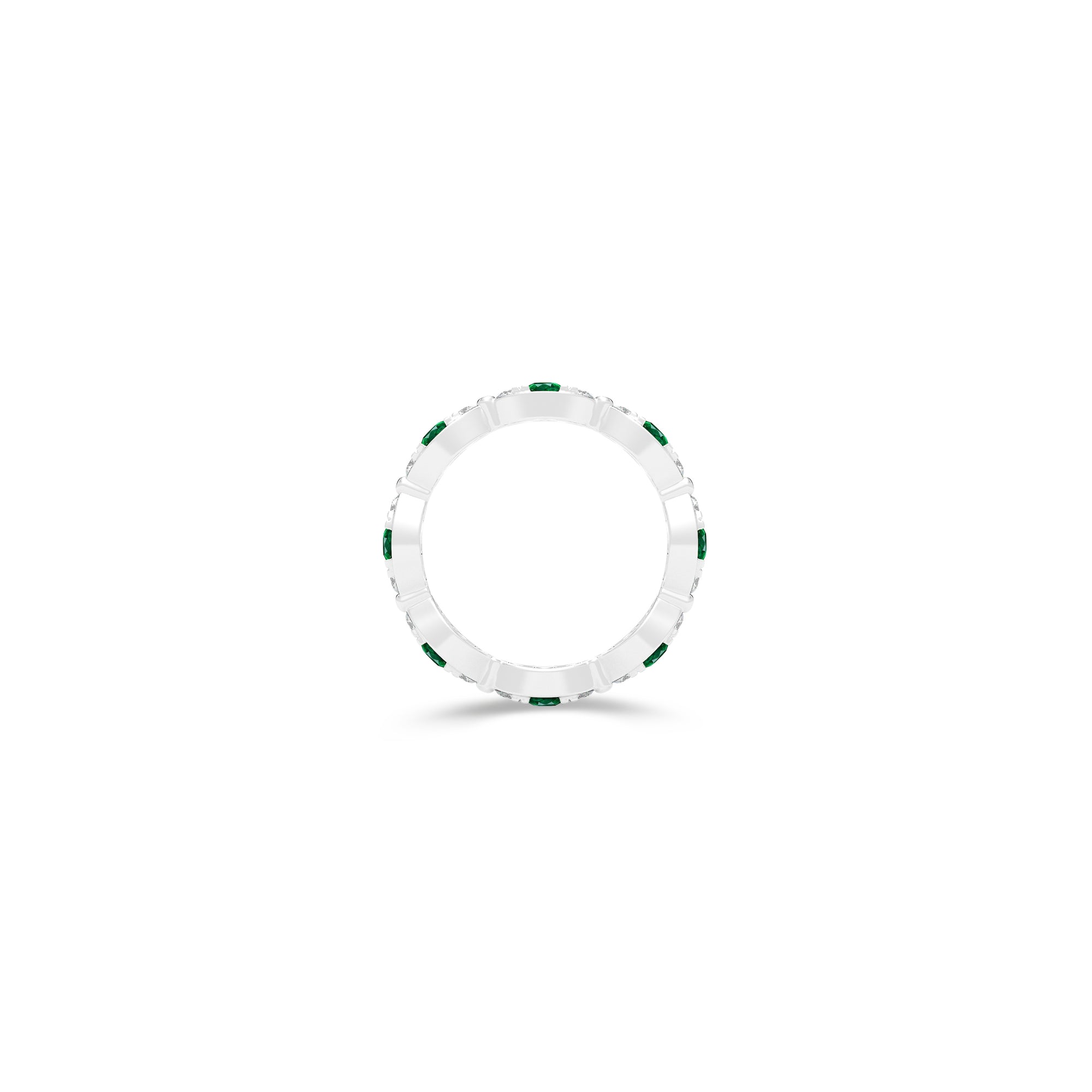 Fuster Navette Signature Emerald and Diamond Ring