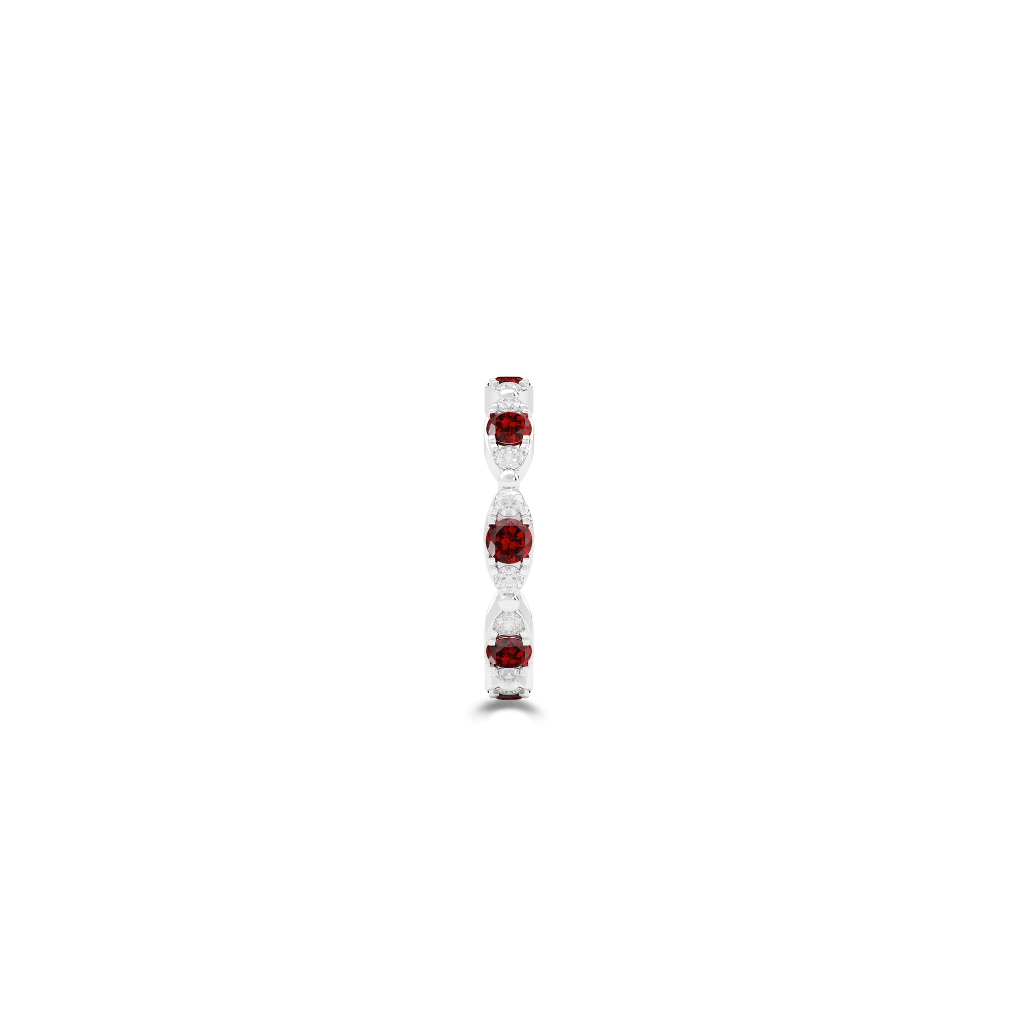 Fuster Navette Signature Ruby and Diamond Ring