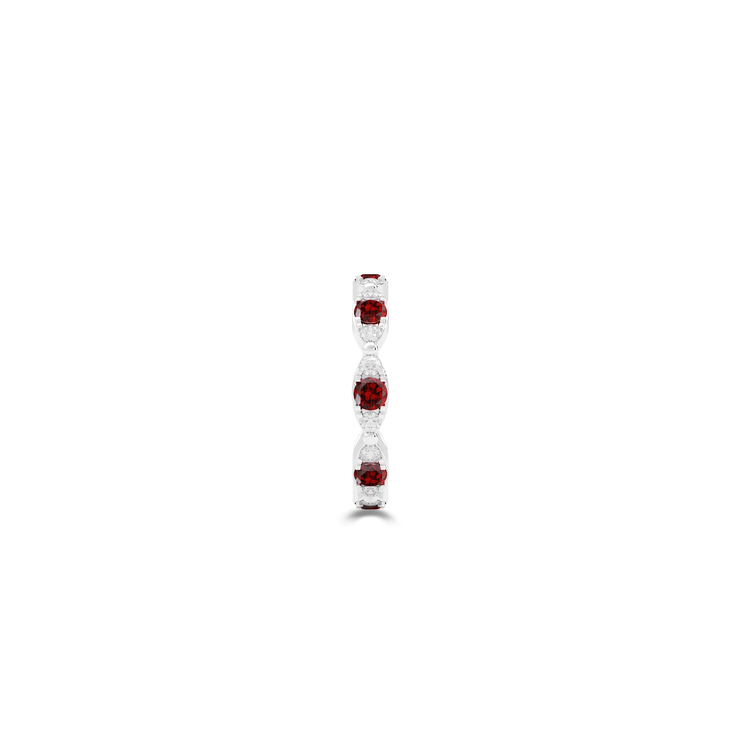 Fuster Navette Signature Ruby and Diamond Ring