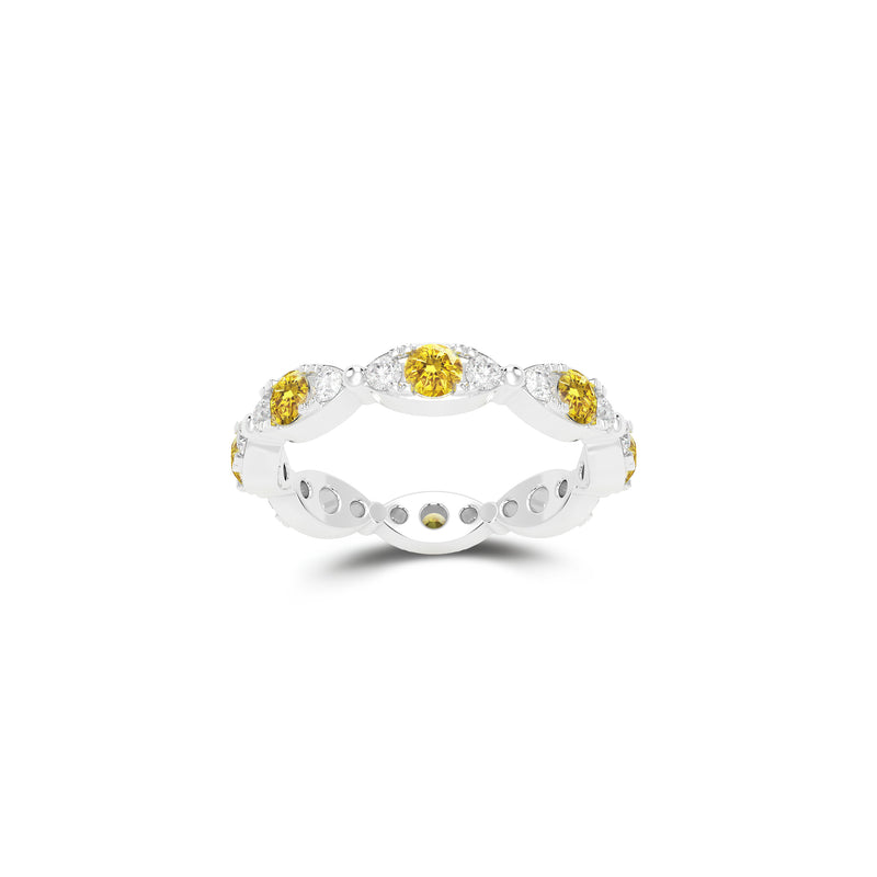 Fuster Navette Signature Yellow Diamond  and Diamond Ring
