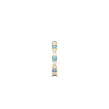 Fuster Navette Signature Aqua Blue Diamond  and Diamond Ring