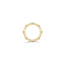 Fuster Navette Signature Aqua Blue Diamond  and Diamond Ring