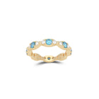 Fuster Navette Signature Aqua Blue Diamond  and Diamond Ring