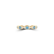 Fuster Navette Signature Aqua Blue Diamond  and Diamond Ring