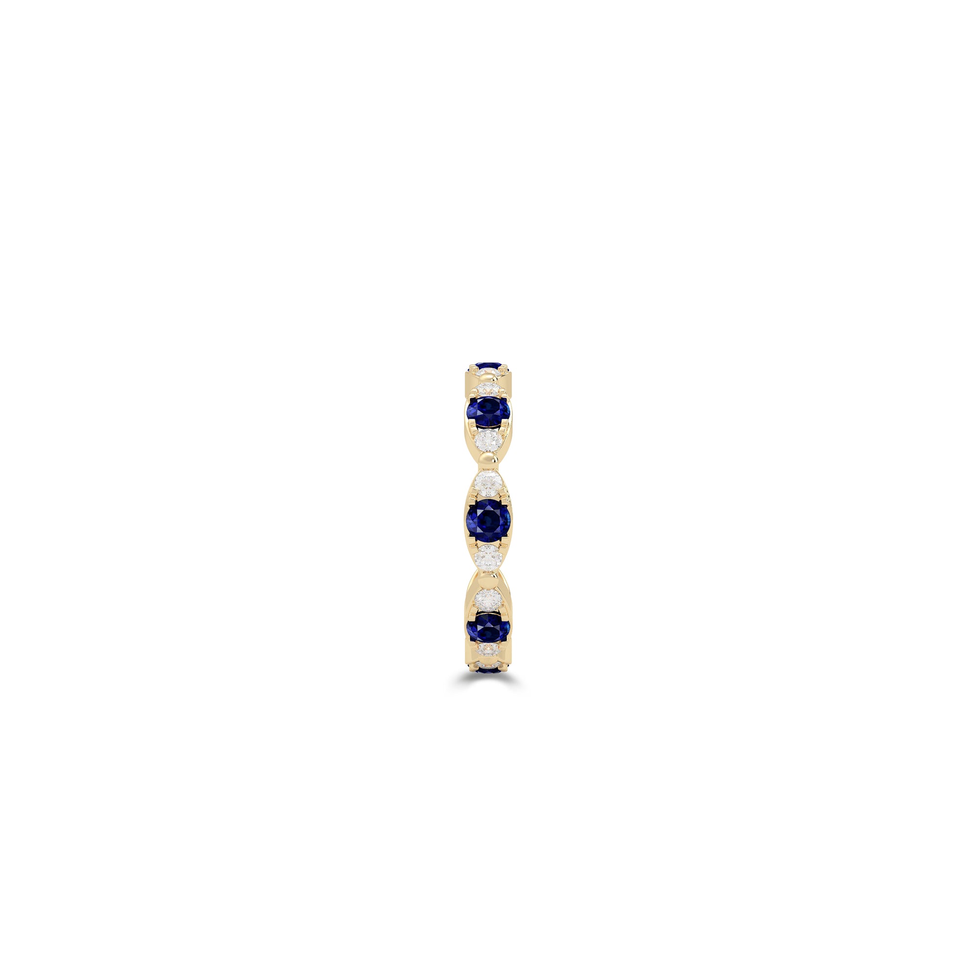 Fuster Navette Signature Sapphire and Diamond Ring