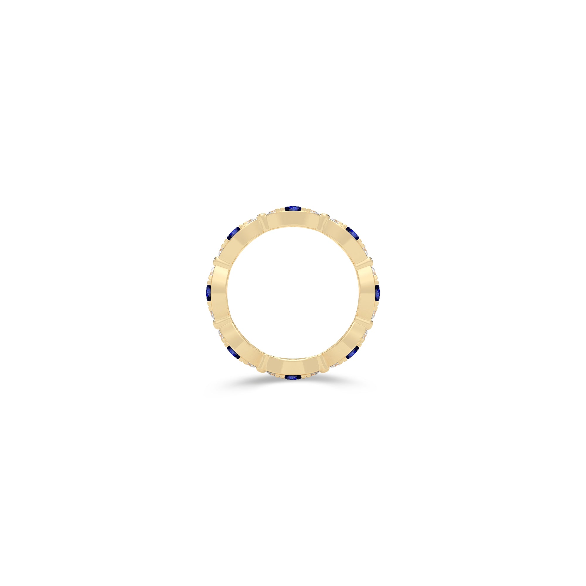 Fuster Navette Signature Sapphire and Diamond Ring