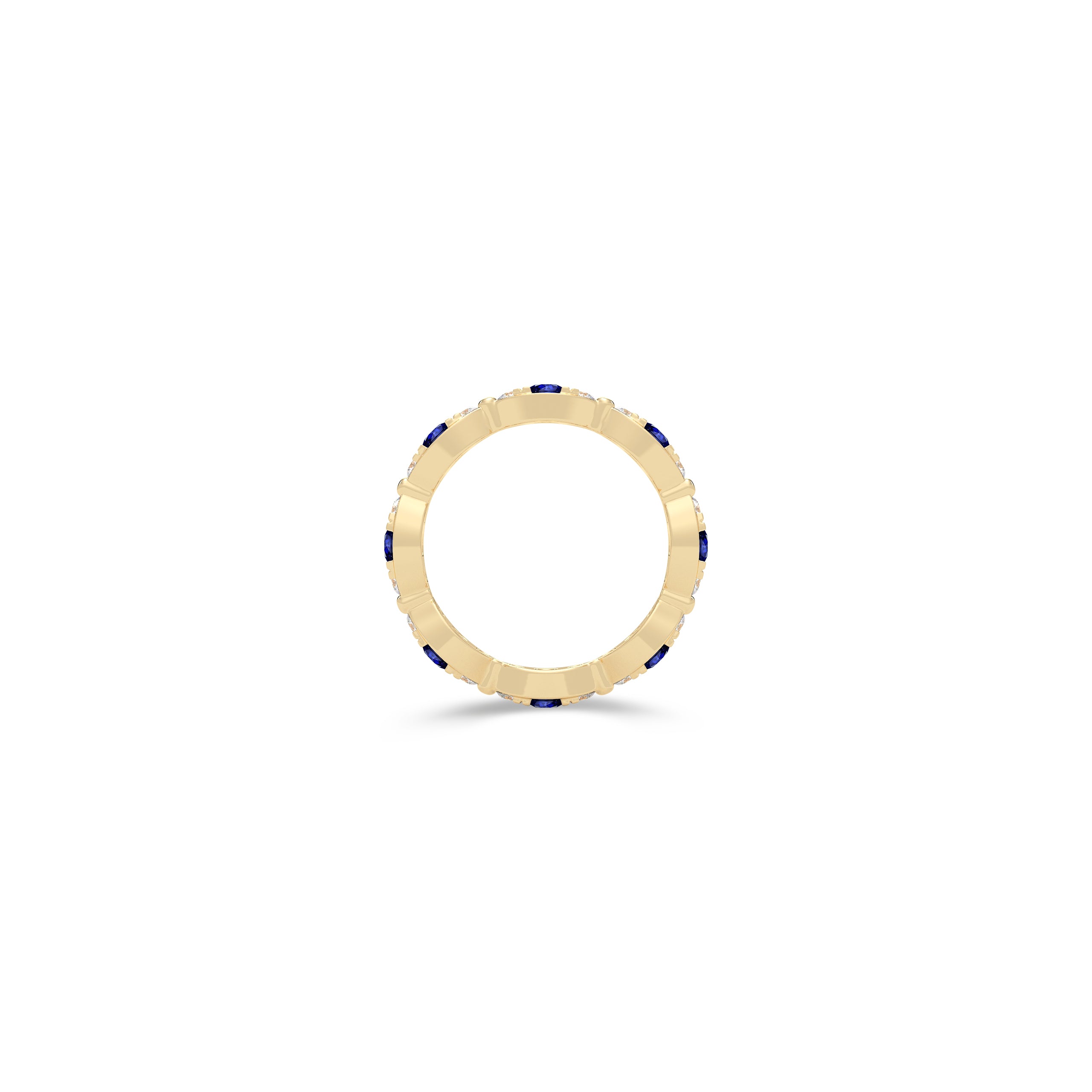 Fuster Navette Signature Sapphire and Diamond Ring