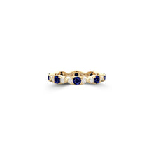 Fuster Navette Signature Sapphire and Diamond Ring