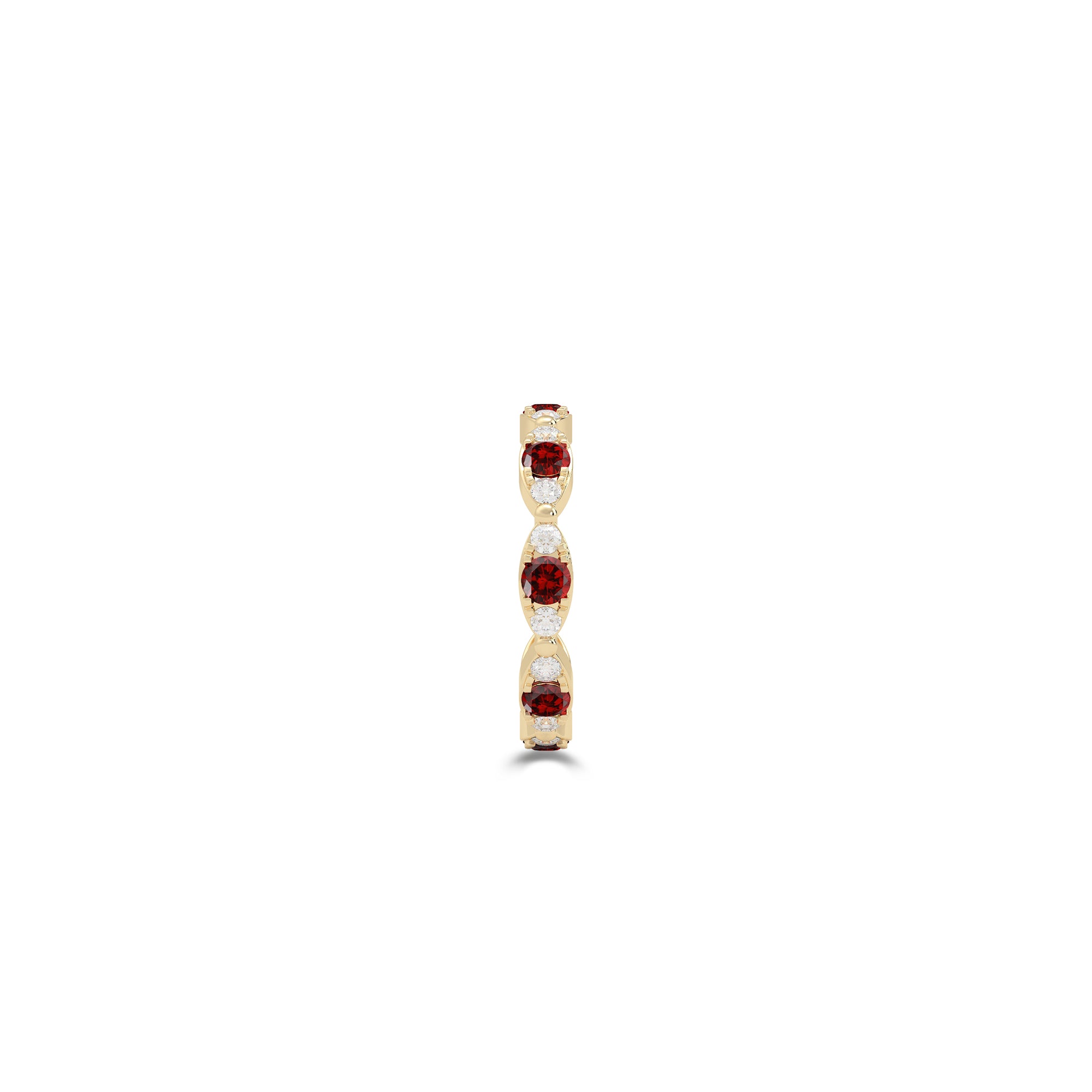 Fuster Navette Signature Ruby and Diamond Ring
