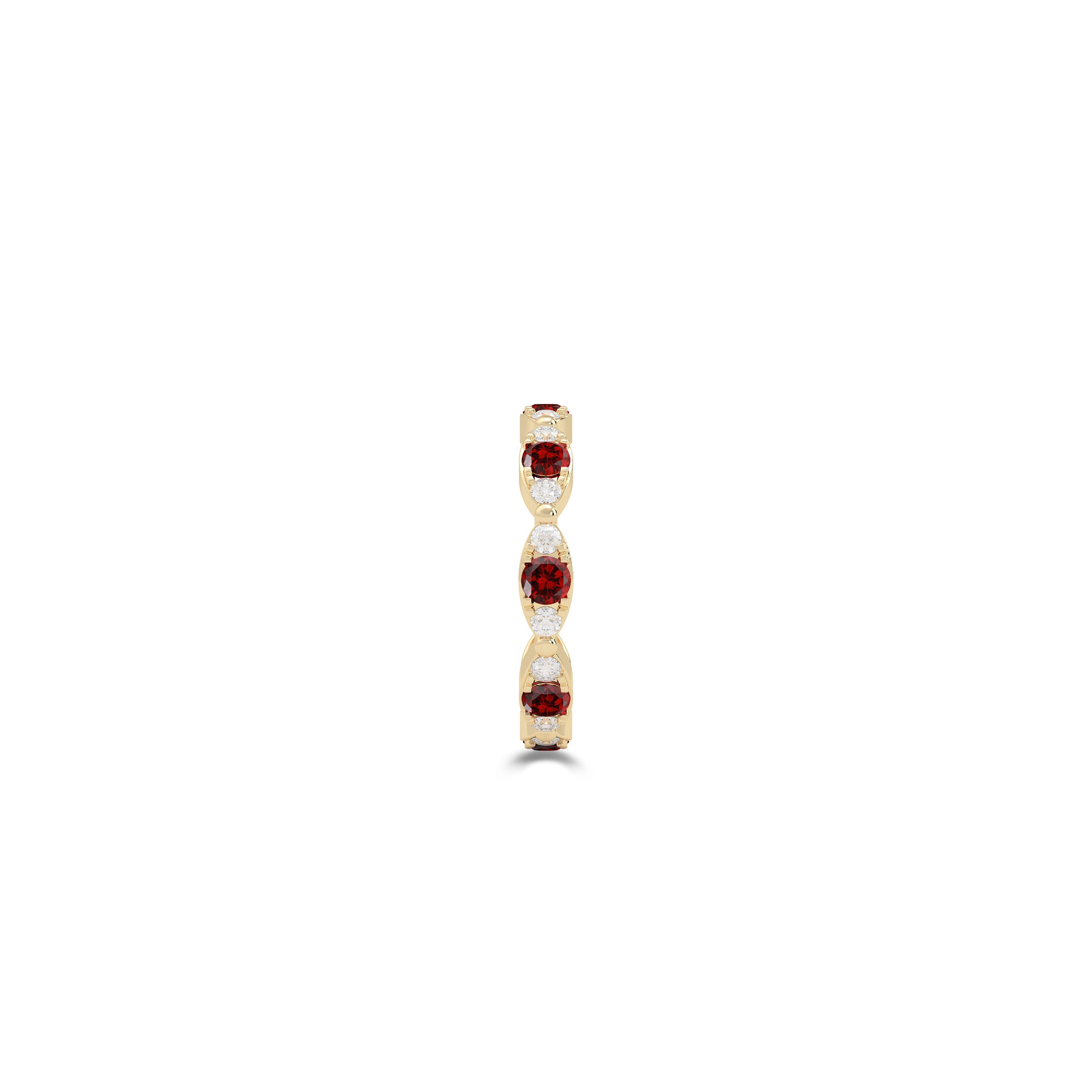 Fuster Navette Signature Ruby and Diamond Ring
