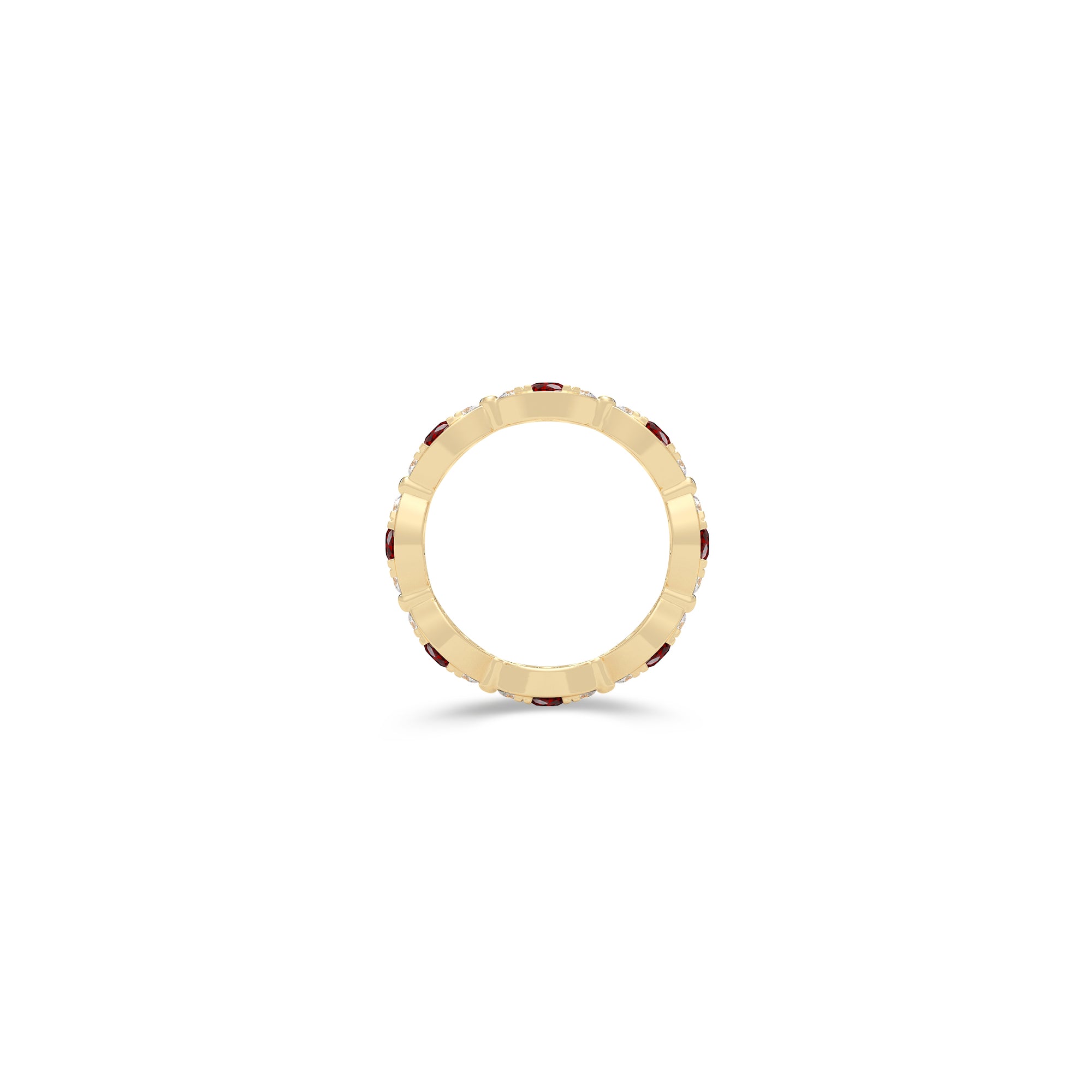Fuster Navette Signature Ruby and Diamond Ring