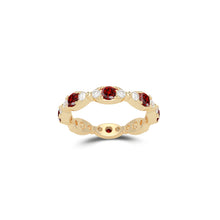 Fuster Navette Signature Ruby and Diamond Ring