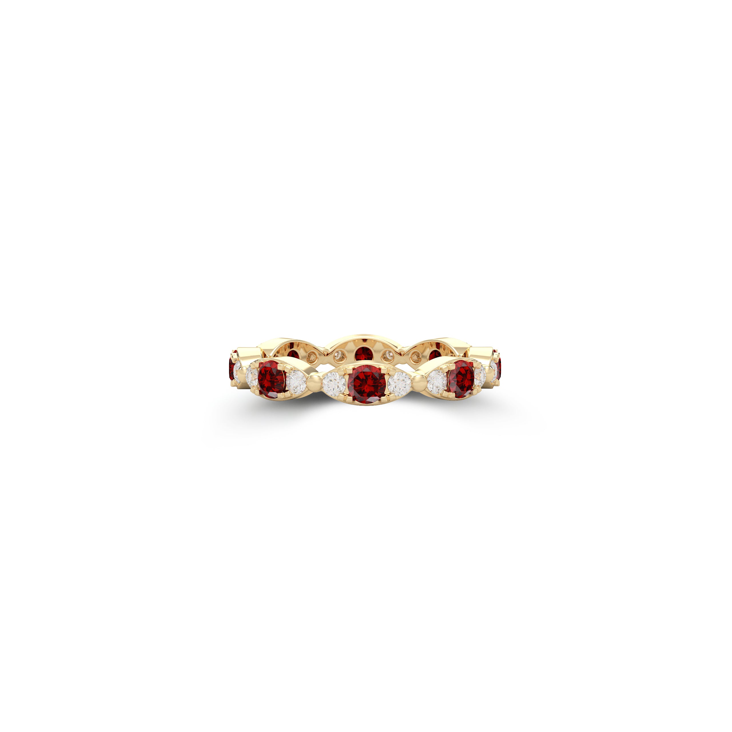 Fuster Navette Signature Ruby and Diamond Ring