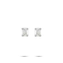 Pendientes clásicos de diamantes y esmeraldas Infinity 