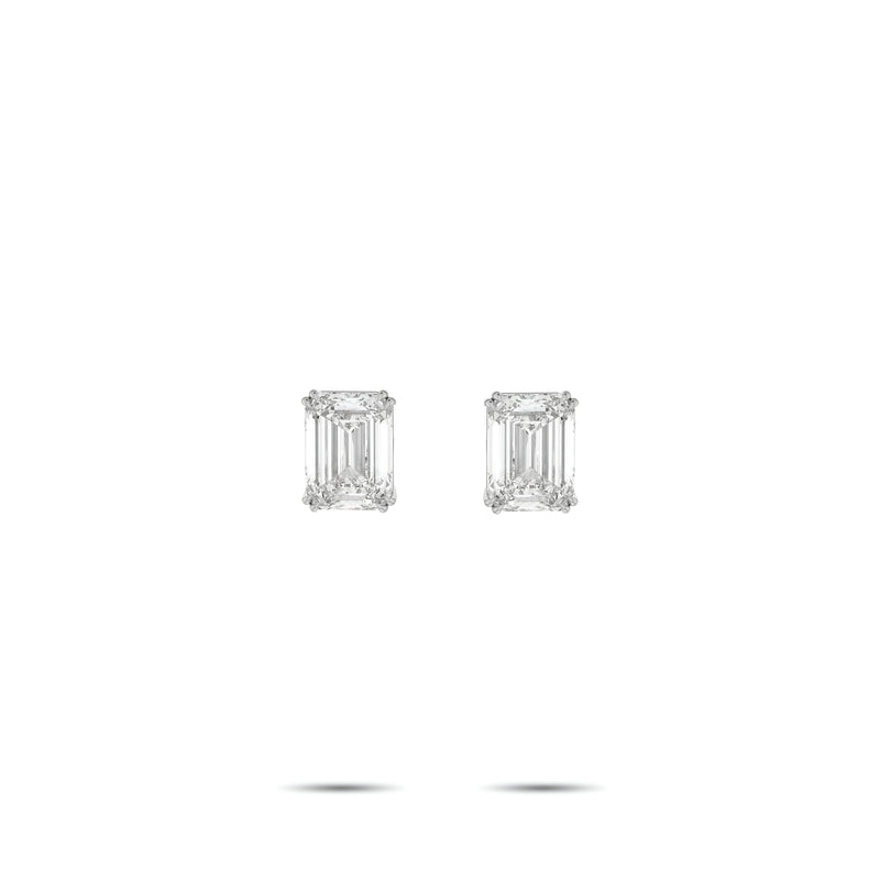 Pendientes clásicos de diamantes y esmeraldas Infinity 