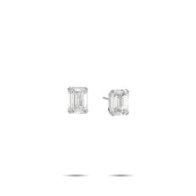 Pendientes clásicos de diamantes y esmeraldas Infinity 