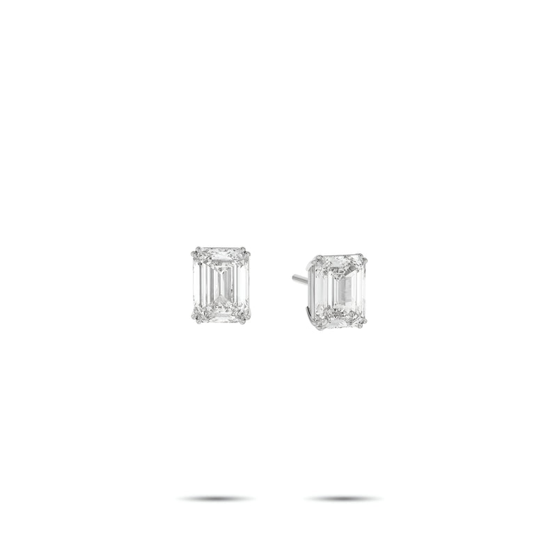 Pendientes clásicos de diamantes y esmeraldas Infinity 