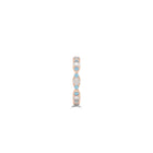 Fuster Navette Signature Diamond and  Aqua Blue Diamond Ring