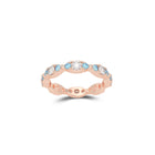 Fuster Navette Signature Diamond and  Aqua Blue Diamond Ring