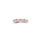 Fuster Navette Signature Diamond and  Aqua Blue Diamond Ring
