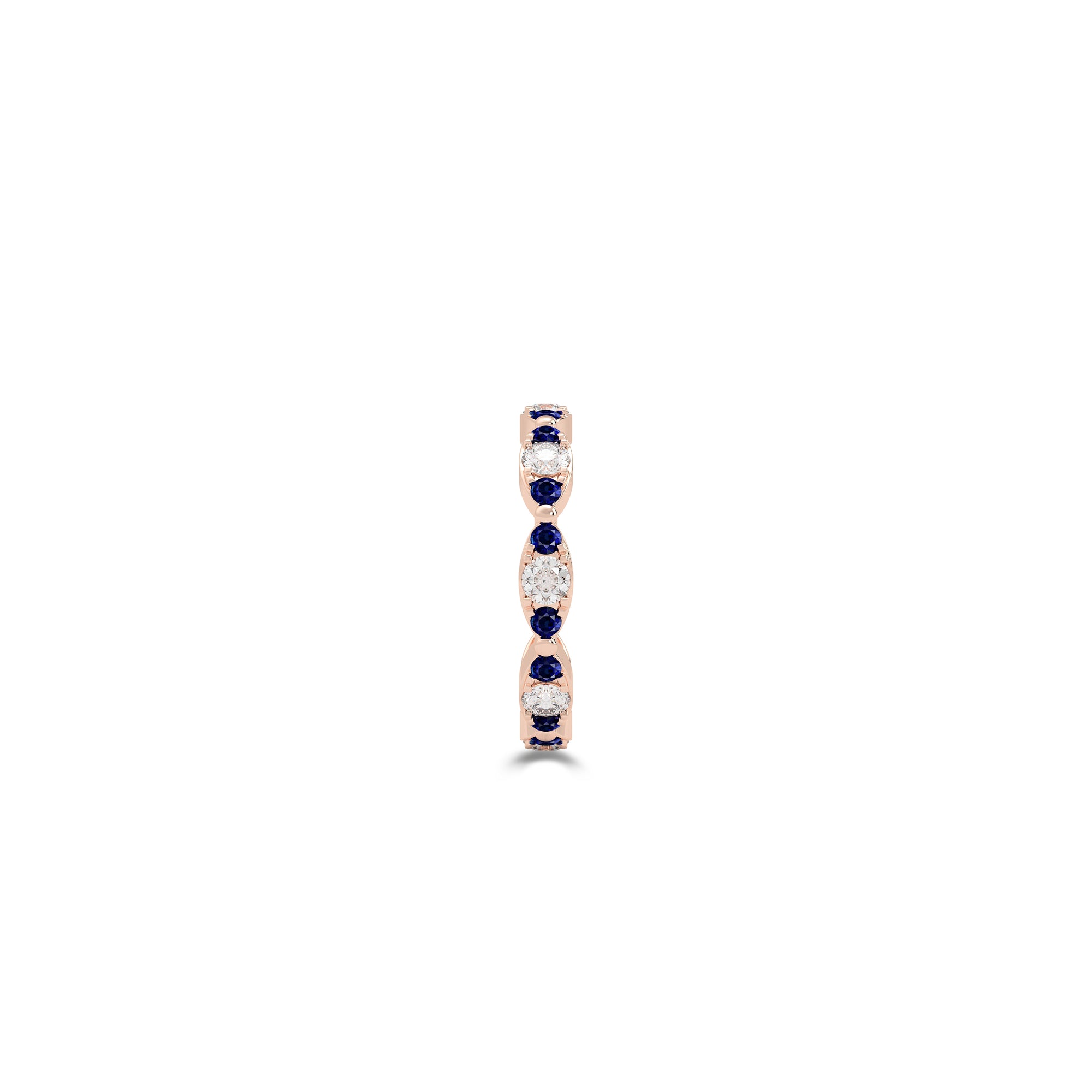 Fuster Navette Signature Diamond and Sapphire Ring