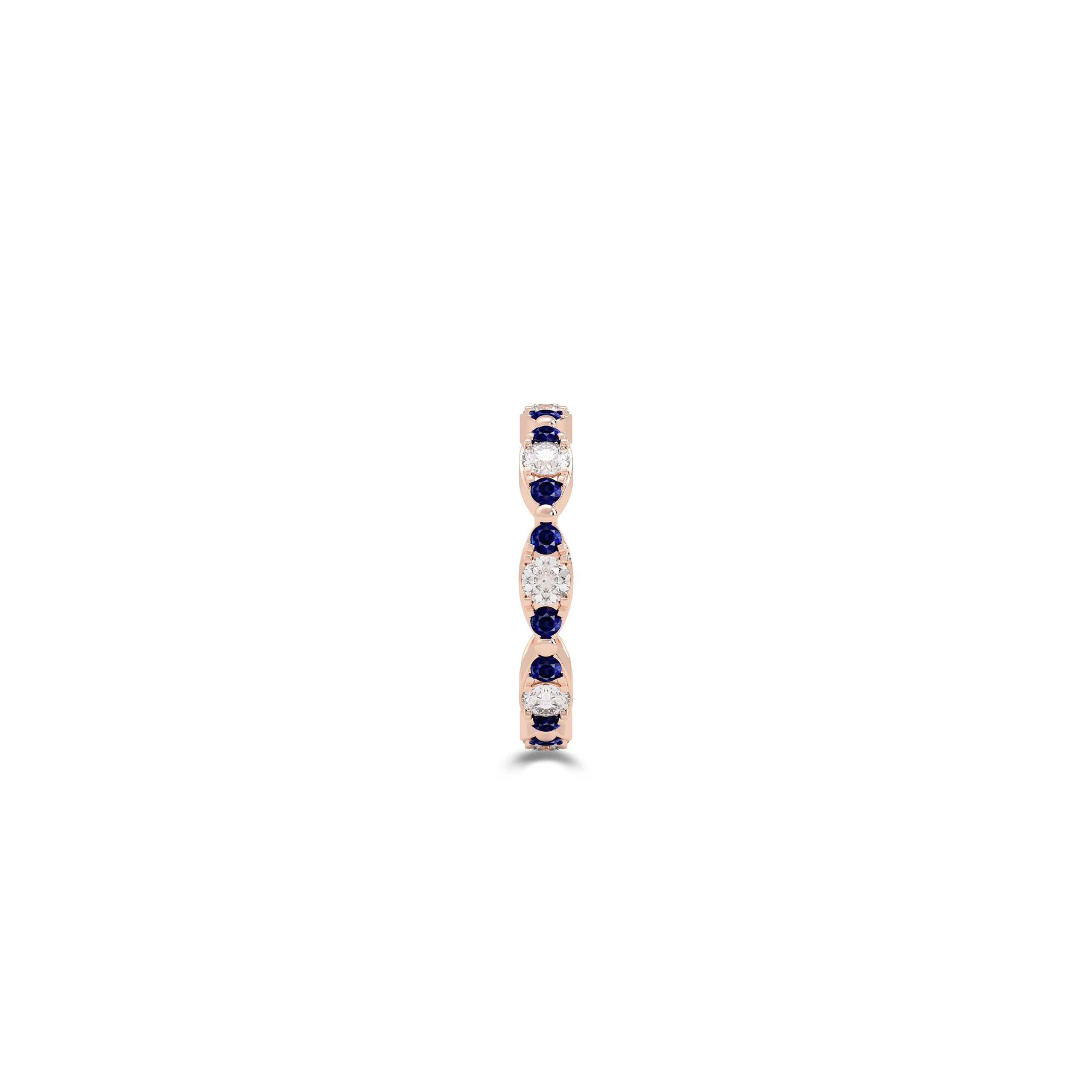 Fuster Navette Signature Diamond and Sapphire Ring