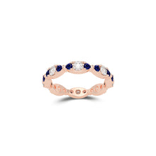 Fuster Navette Signature Diamond and Sapphire Ring