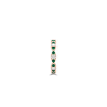 Fuster Navette Signature Diamond and Emerald Ring