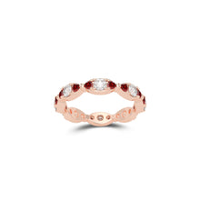 Fuster Navette Signature Diamond and Ruby Ring