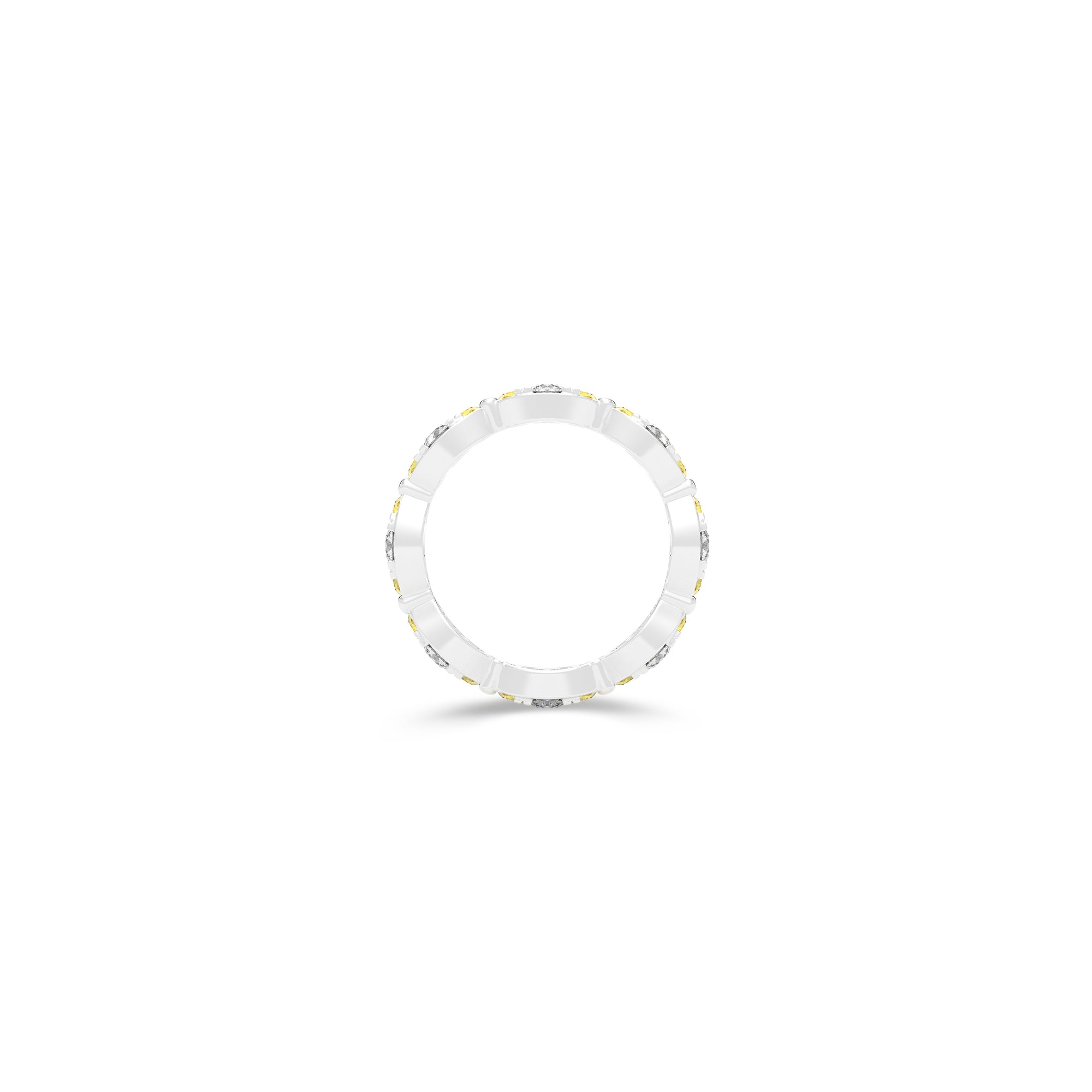 Fuster Navette Signature Diamond  and Yellow Diamond Ring