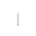 Fuster Navette Signature Diamond and Aqua Blue Diamond Ring