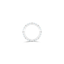 Fuster Navette Signature Diamond and Aqua Blue Diamond Ring