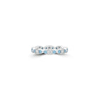 Fuster Navette Signature Diamond and Aqua Blue Diamond Ring