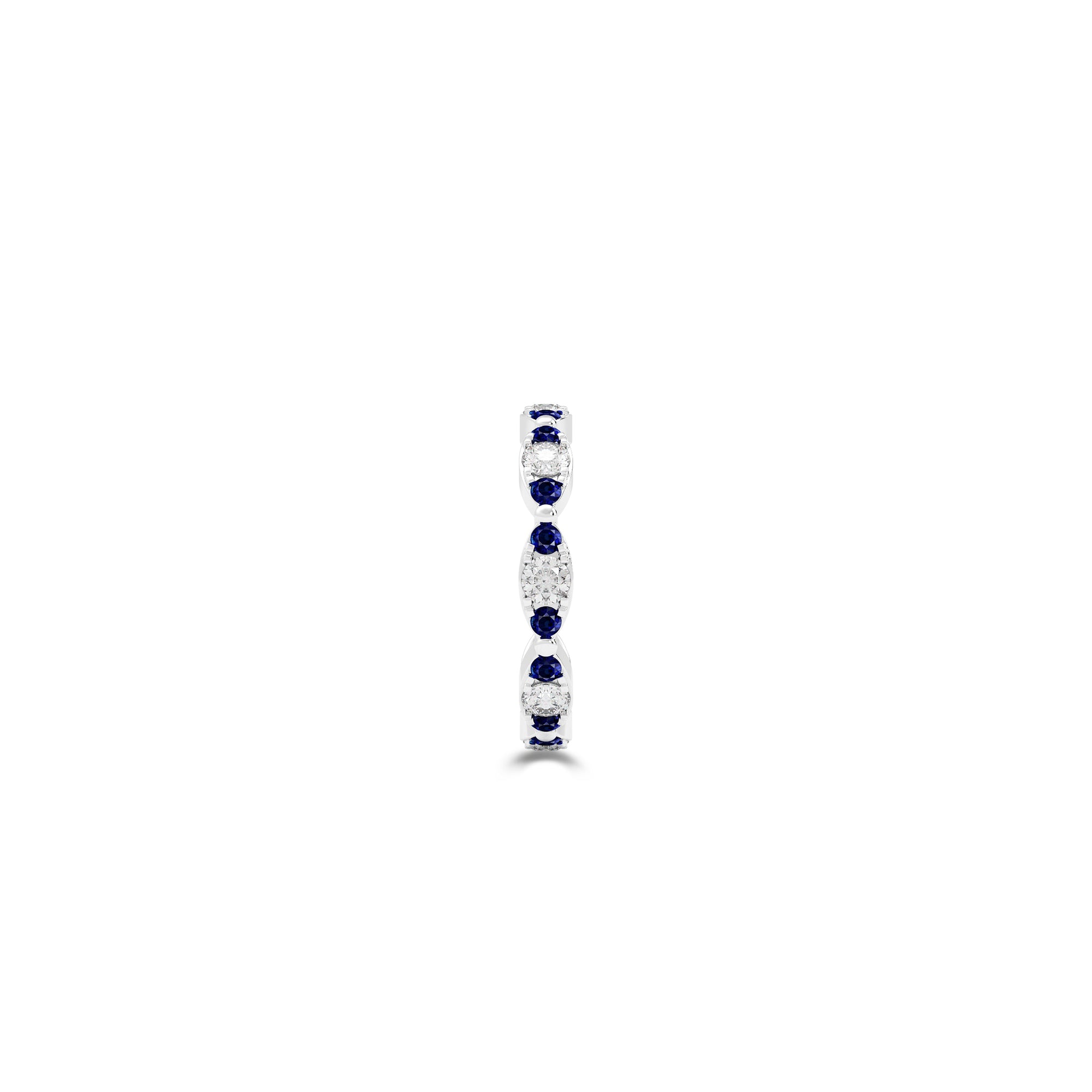 Fuster Navette Signature Diamond and Sapphire Ring