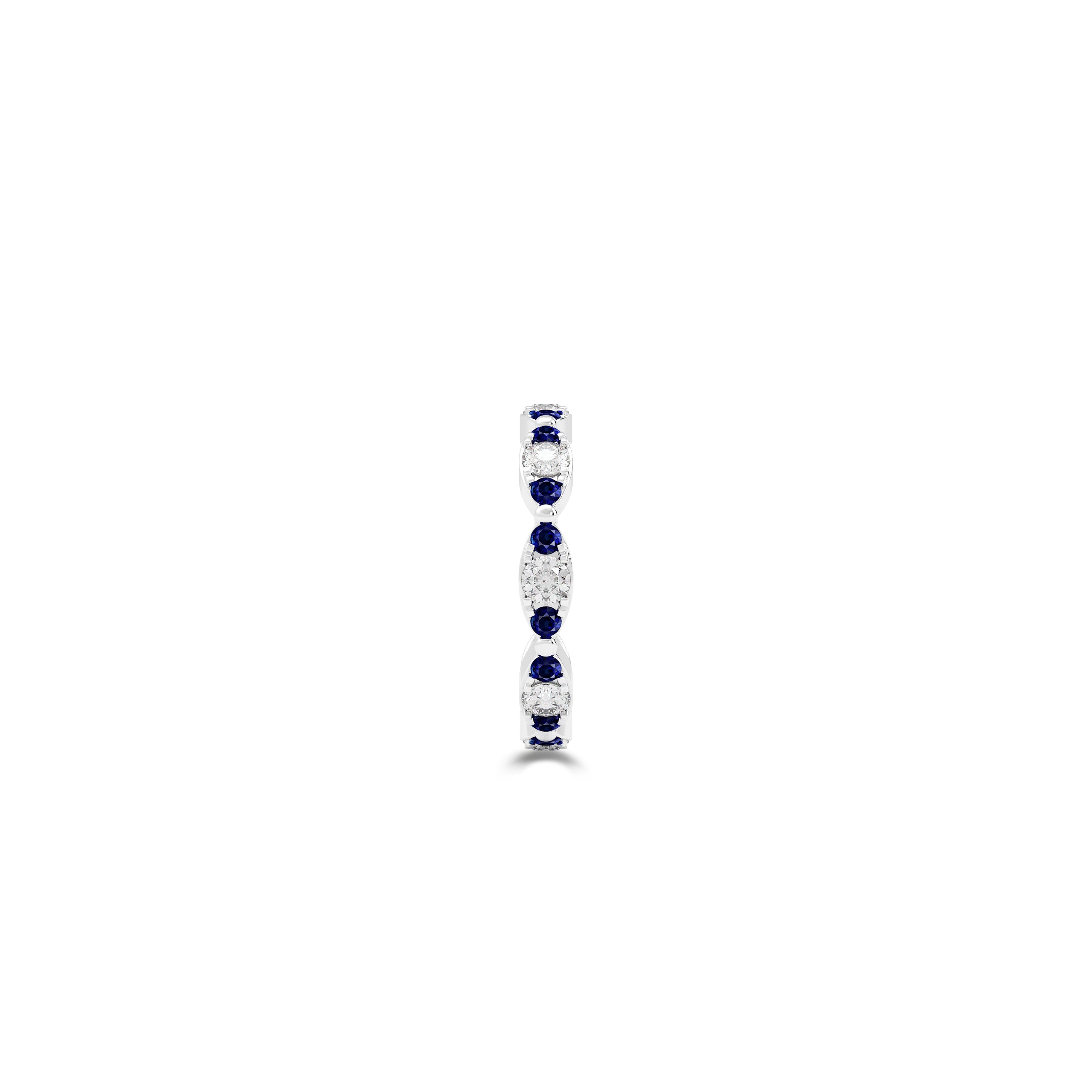 Fuster Navette Signature Diamond and Sapphire Ring
