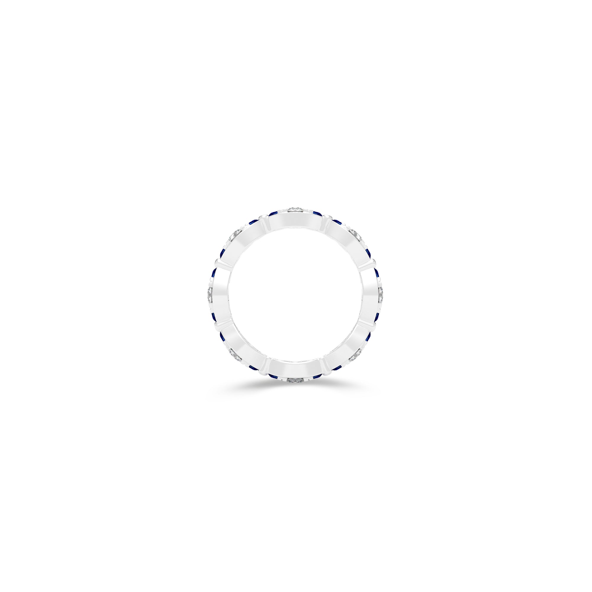 Fuster Navette Signature Diamond and Sapphire Ring
