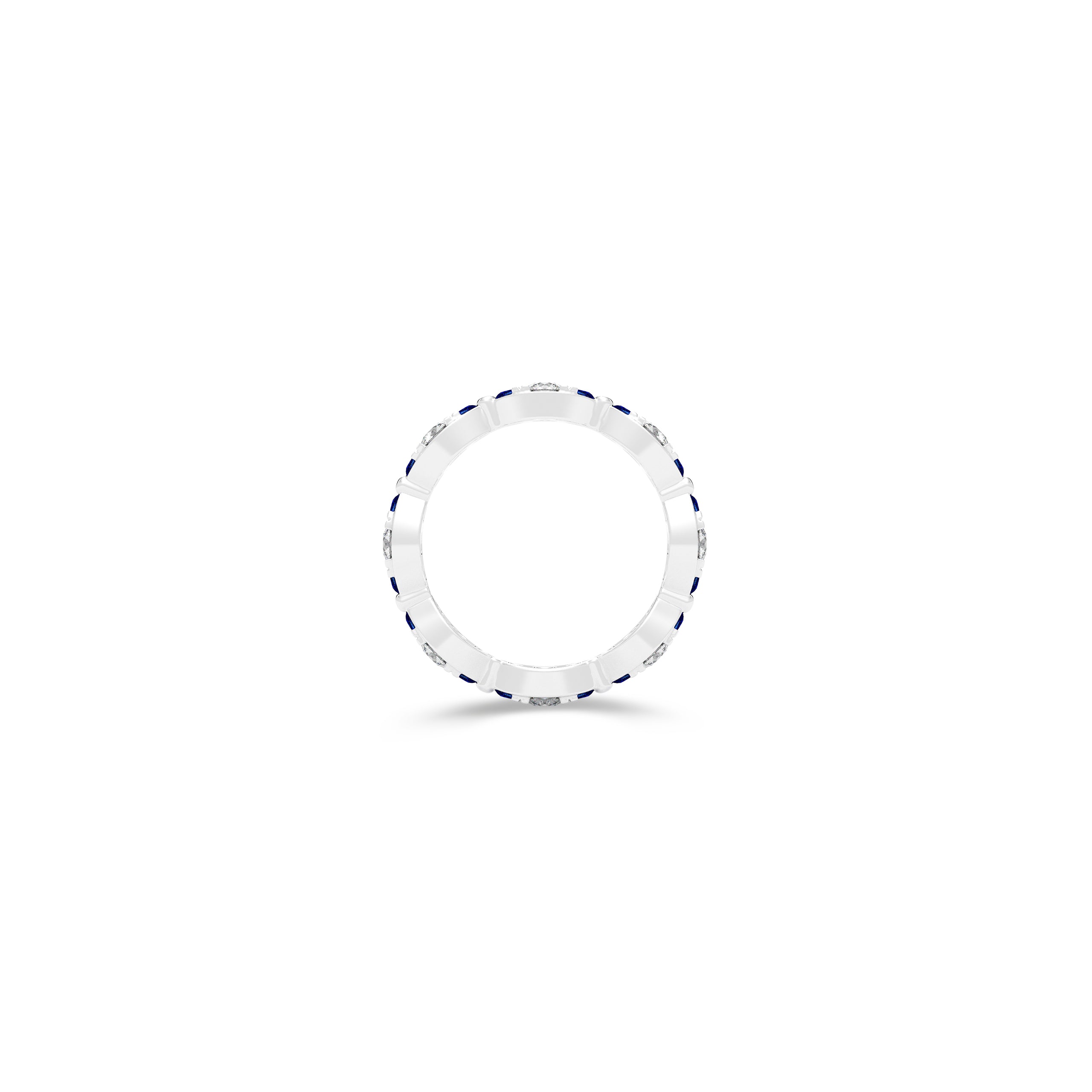 Fuster Navette Signature Diamond and Sapphire Ring