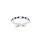 Fuster Navette Signature Diamond and Sapphire Ring