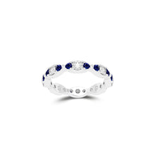 Fuster Navette Signature Diamond and Sapphire Ring