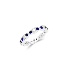 Fuster Navette Signature Diamond and Sapphire Ring