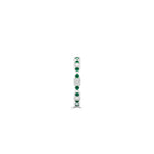 Fuster Navette Signature Diamond and Emerald Ring