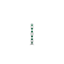 Fuster Navette Signature Diamond and Emerald Ring