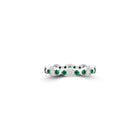Fuster Navette Signature Diamond and Emerald Ring