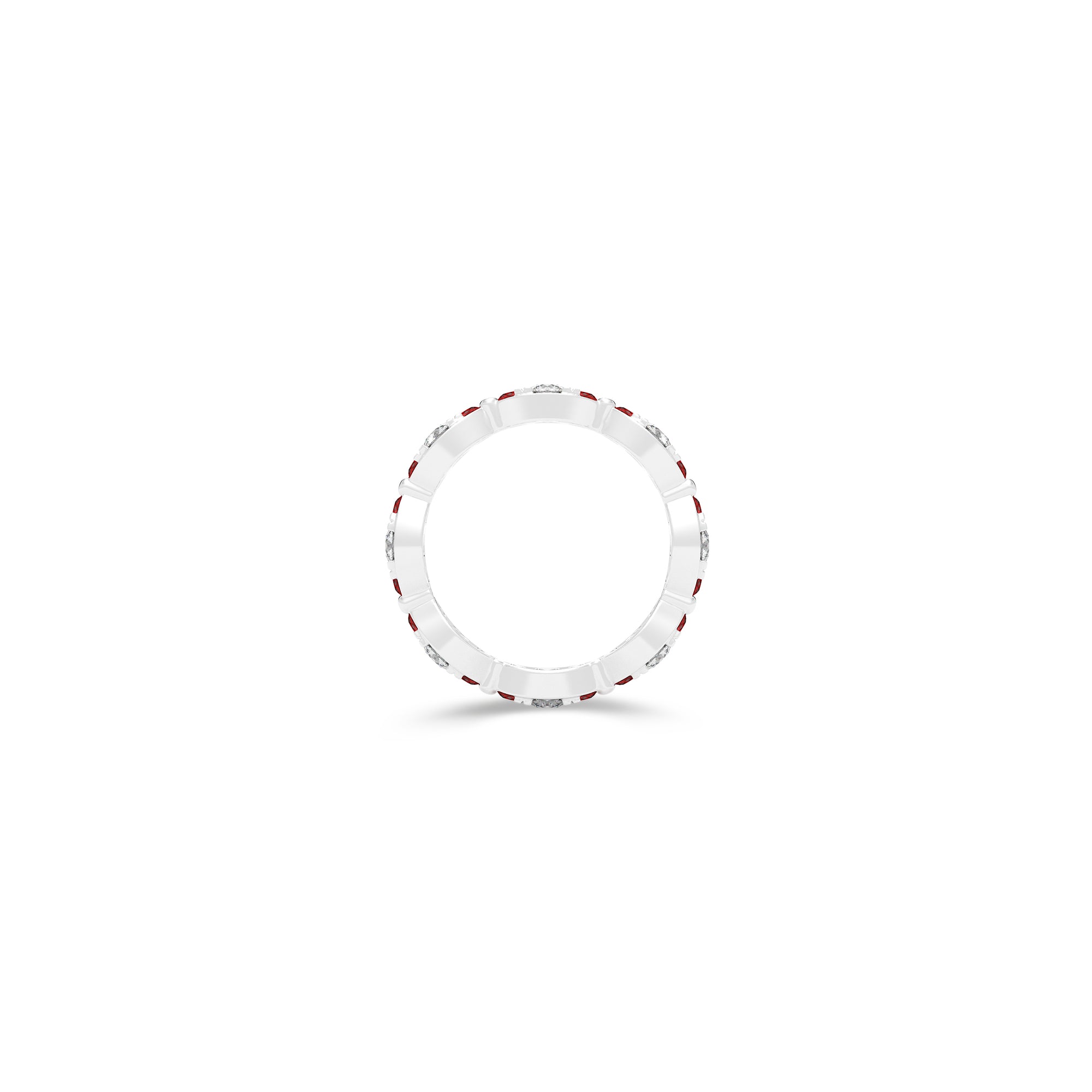 Fuster Navette Signature Diamond and Ruby Ring