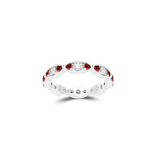 Fuster Navette Signature Diamond and Ruby Ring