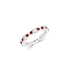 Fuster Navette Signature Diamond and Ruby Ring