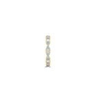 Fuster Navette Signature Diamond and Aqua Blue Diamond Ring