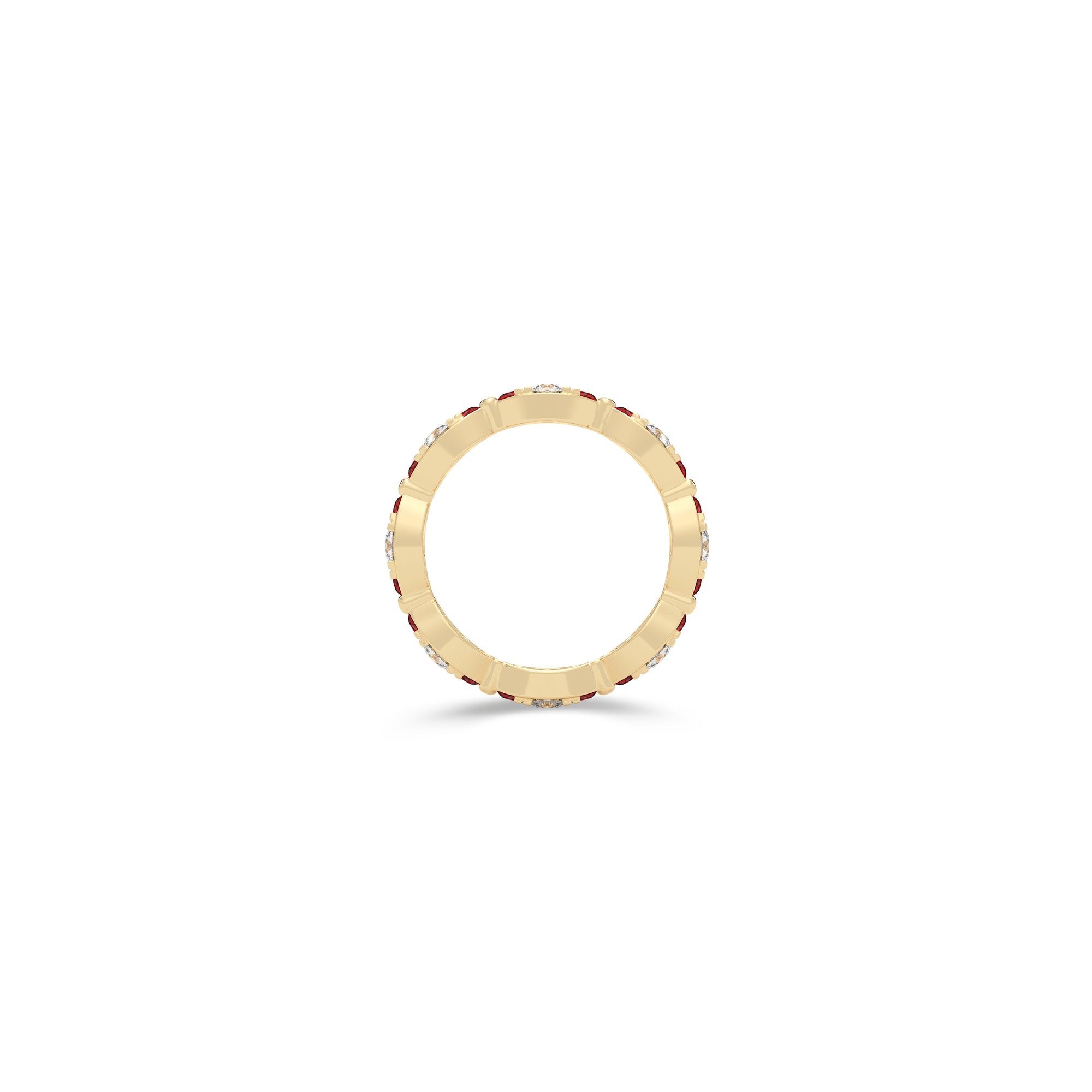 Fuster Navette Signature Diamond and Ruby Ring