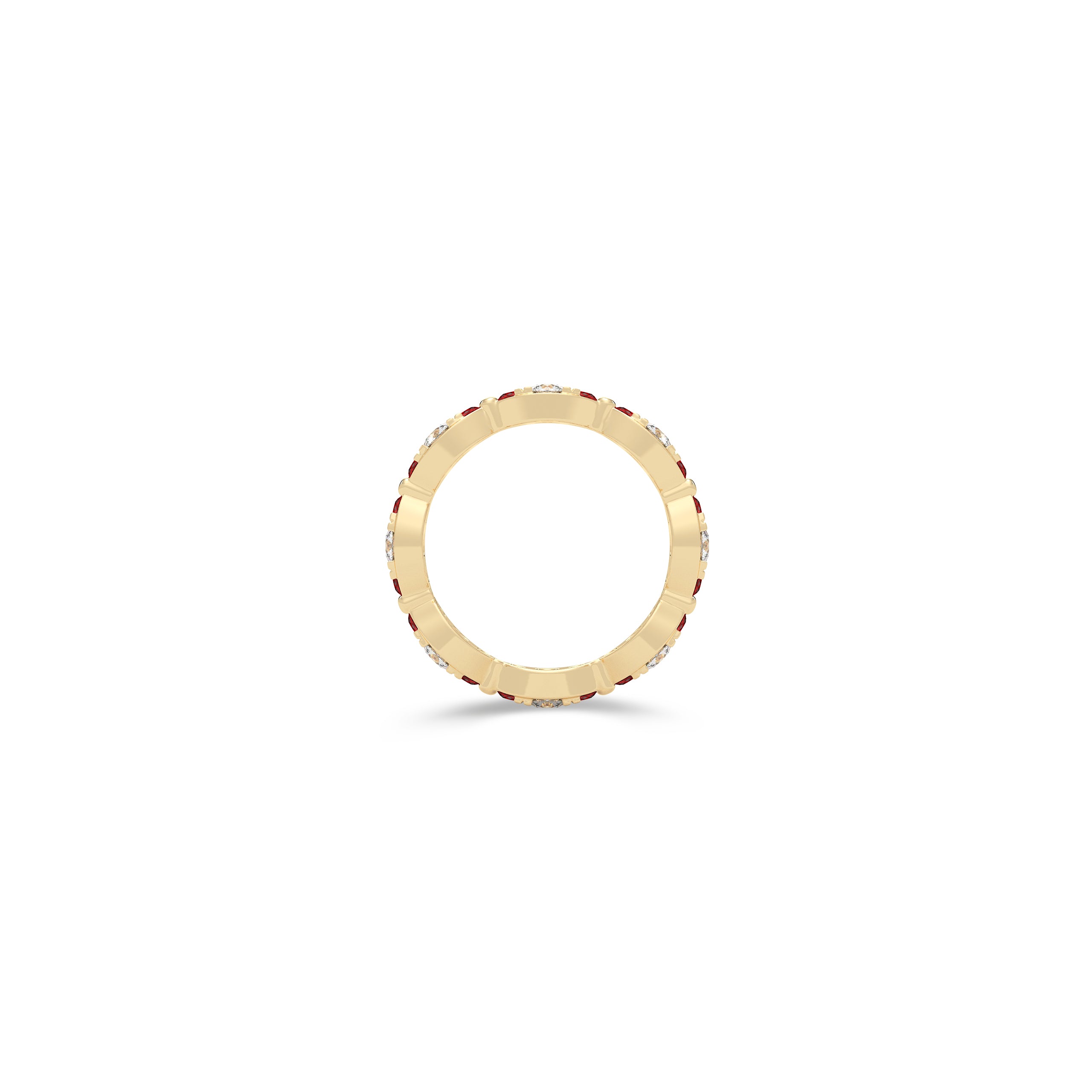Fuster Navette Signature Diamond and Ruby Ring